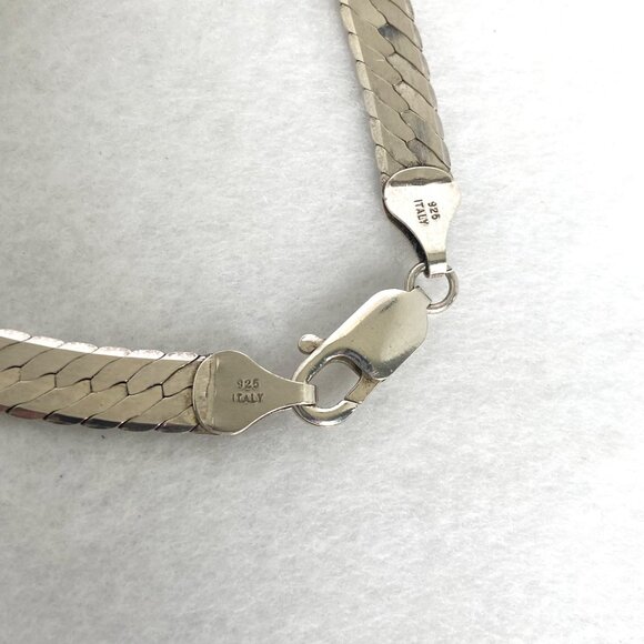 Sterling Silver 925 Italy 6.5MM Wide 16" Italian Herringbone Chain 23g - Picture 11 of 16